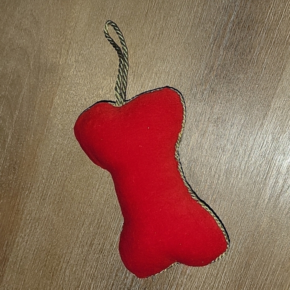 "Good Dog" Bone Velvet Christmas Ornament - Picture 5 of 5